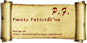 Panitz Feliciána névjegykártya